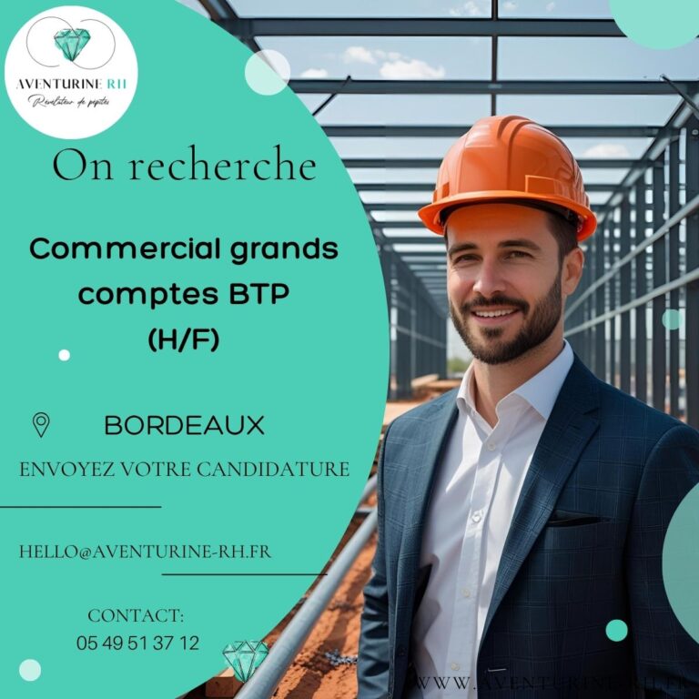 Commercial grands comptes BTP (H/F) à Bordeaux