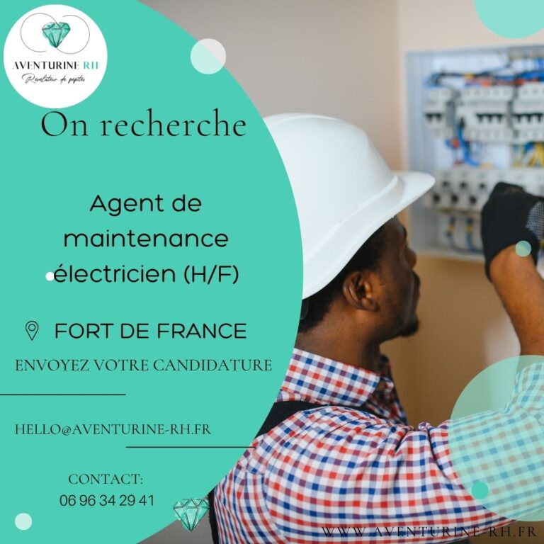 AGENT DE MAINTENANCE ELECTRICIEN (H/F) A FORT-DE-FRANCE