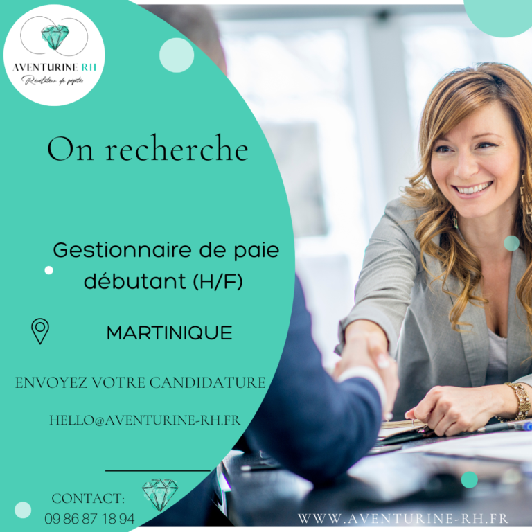GESTIONNAIRE DE PAIE DEBUTANT (H/F) EN MARTINIQUE