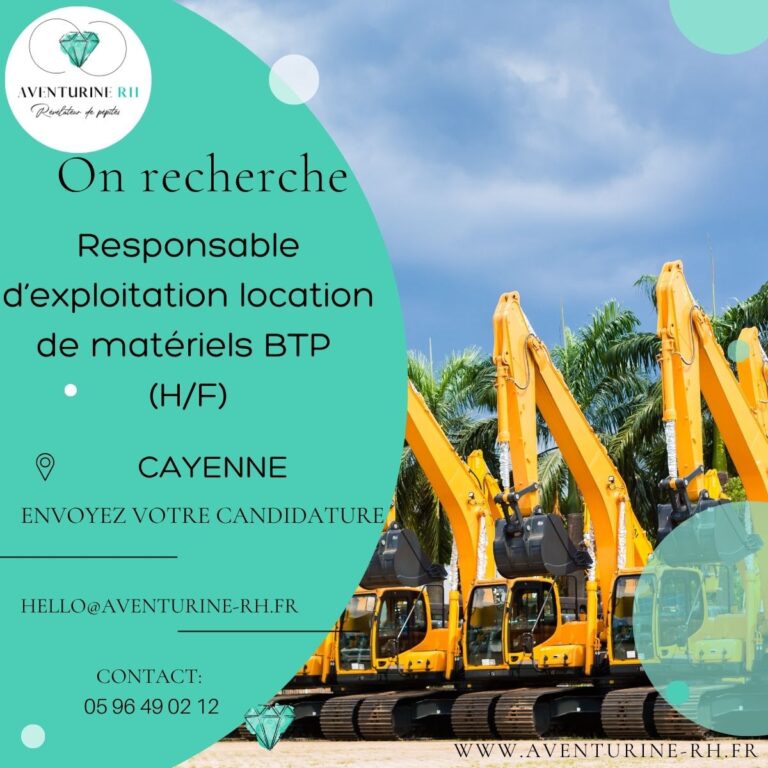Responsable d’exploitation location matériels BTP (H/F) A CAYENNE